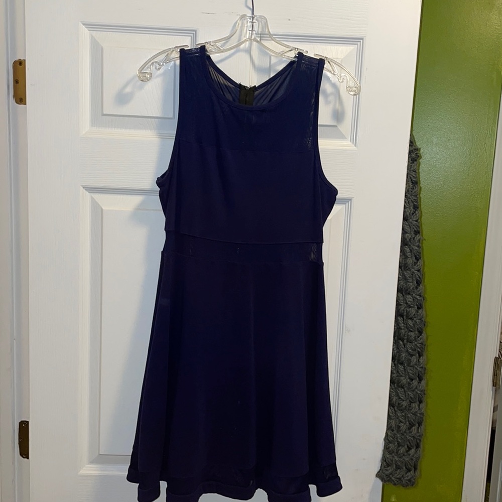 Express navy tank dress with mesh details size M